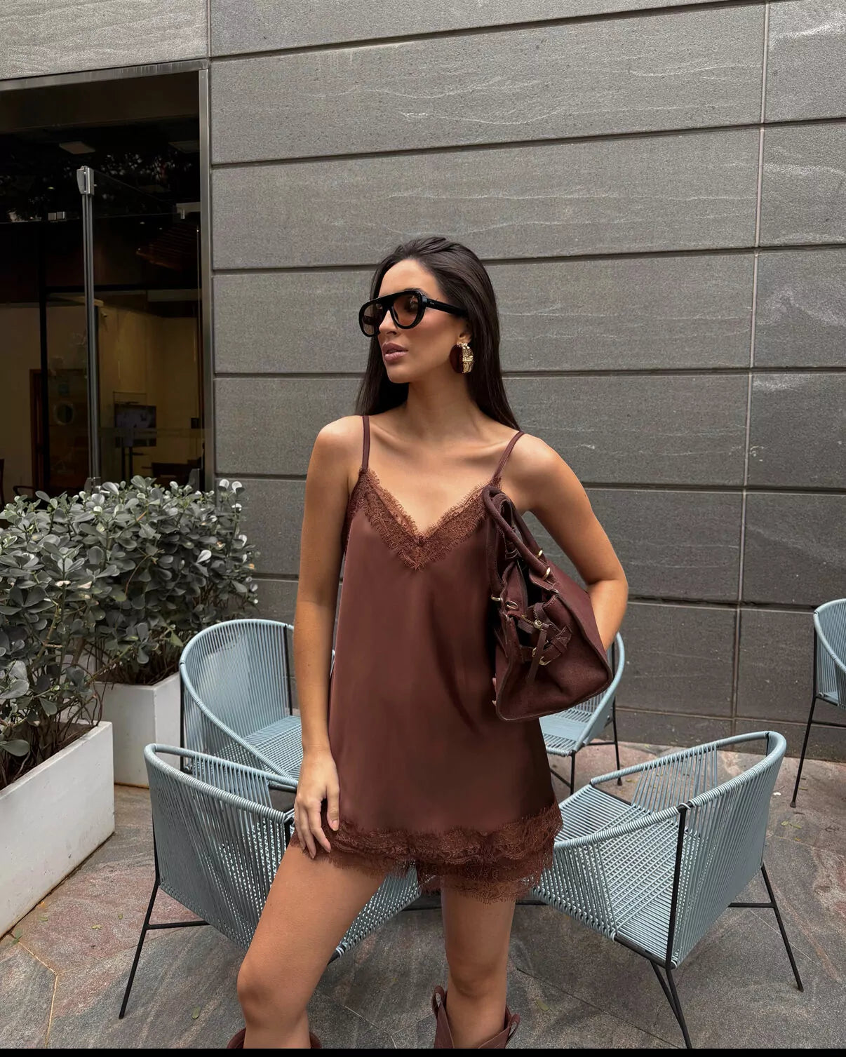 Blusa Acetinada Etiópia Marrom